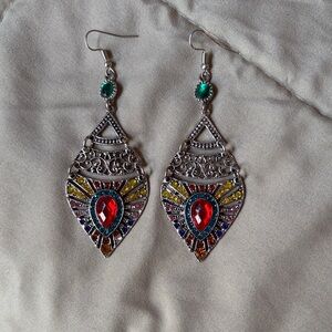 Boho Multicolor Dangle Earrings NWOT